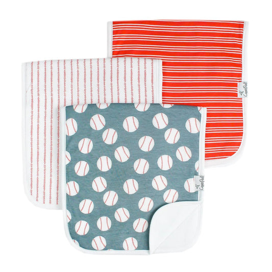 Copper Pearl Premium Baby Burp Cloths - 3-Pack Large Cotton Burp Cloths, Extra Soft Spit Up Rags with 3 Absorbent Layers, Perfect for Baby Boy Gifts (21" x 10" Size, Sluggera Set)
