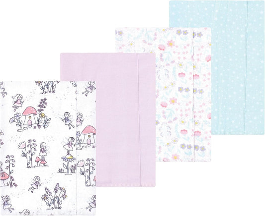 Luvable Friends Hudson Baby Flannel Burp Cloths 4pk, Garden Fairy Tale