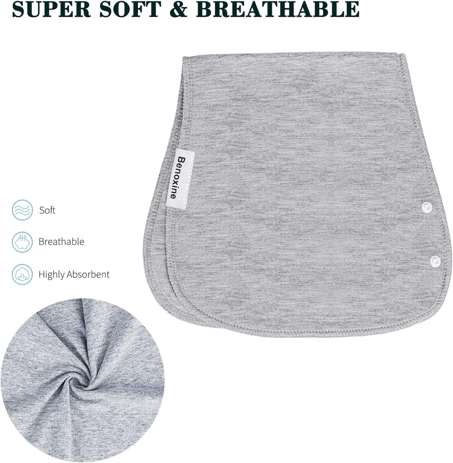 Baby Burp Cloths & Baby Bibs 2-in-1 Design Large Size 3 Layers Thicken Cotton Super Absorbent and Soft Baby Spit Up Burping Rags Baby Burp Cloth Set for Boys and Girls Solid 12 Pack
