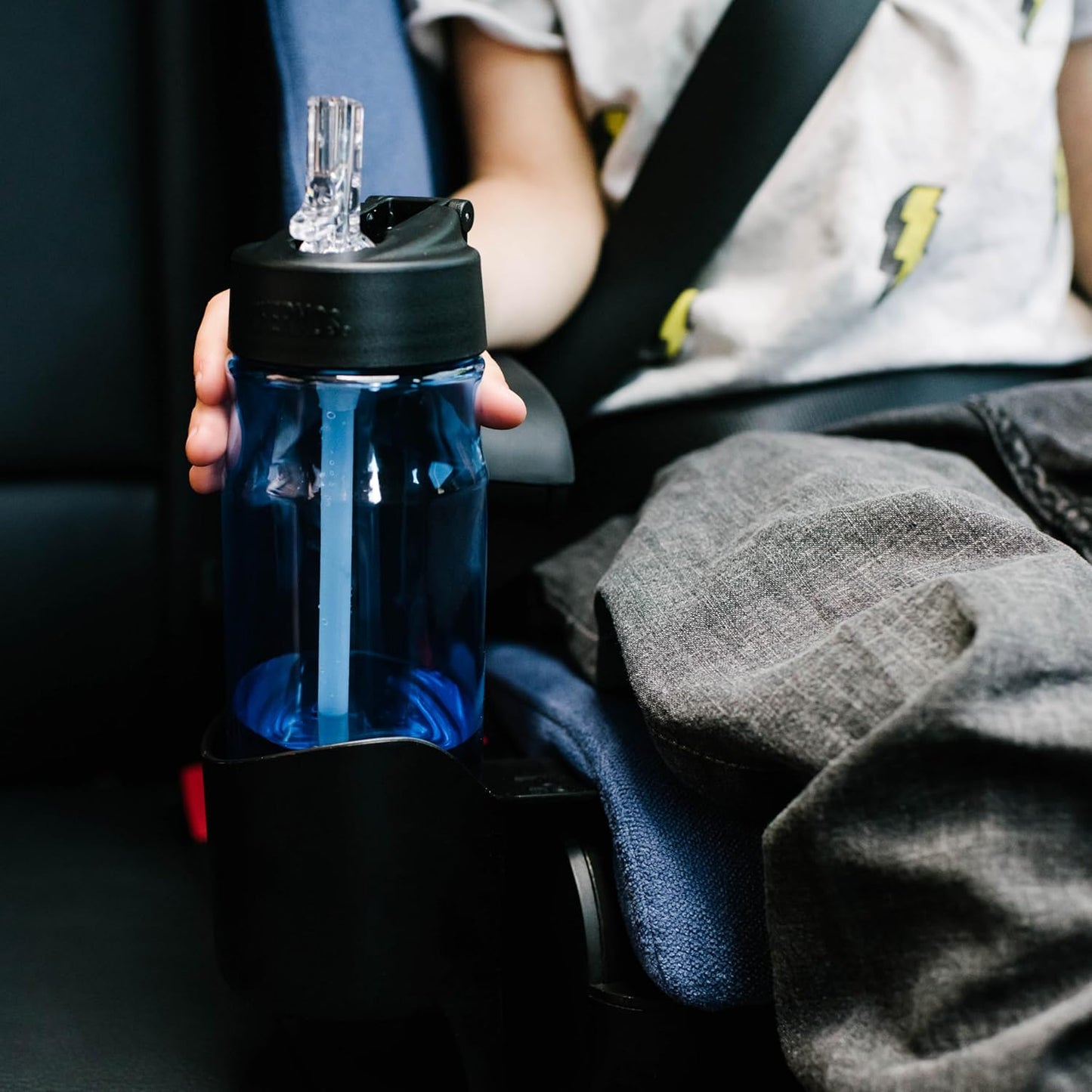 Clek Oobr High Back Booster Seat with Adjustable Headrest, Reclining Design, and Rigid LATCH System (Thunder)