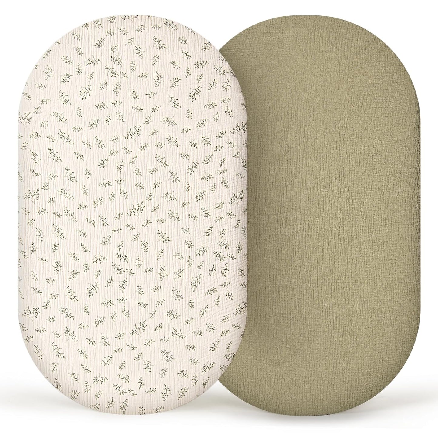 lulumoon Muslin Bassinet Sheets Baby: Cotton Bedside Bassinet Sheets Fitted for Chicco Lullago Anywhere & Baby Bjorn Cradle