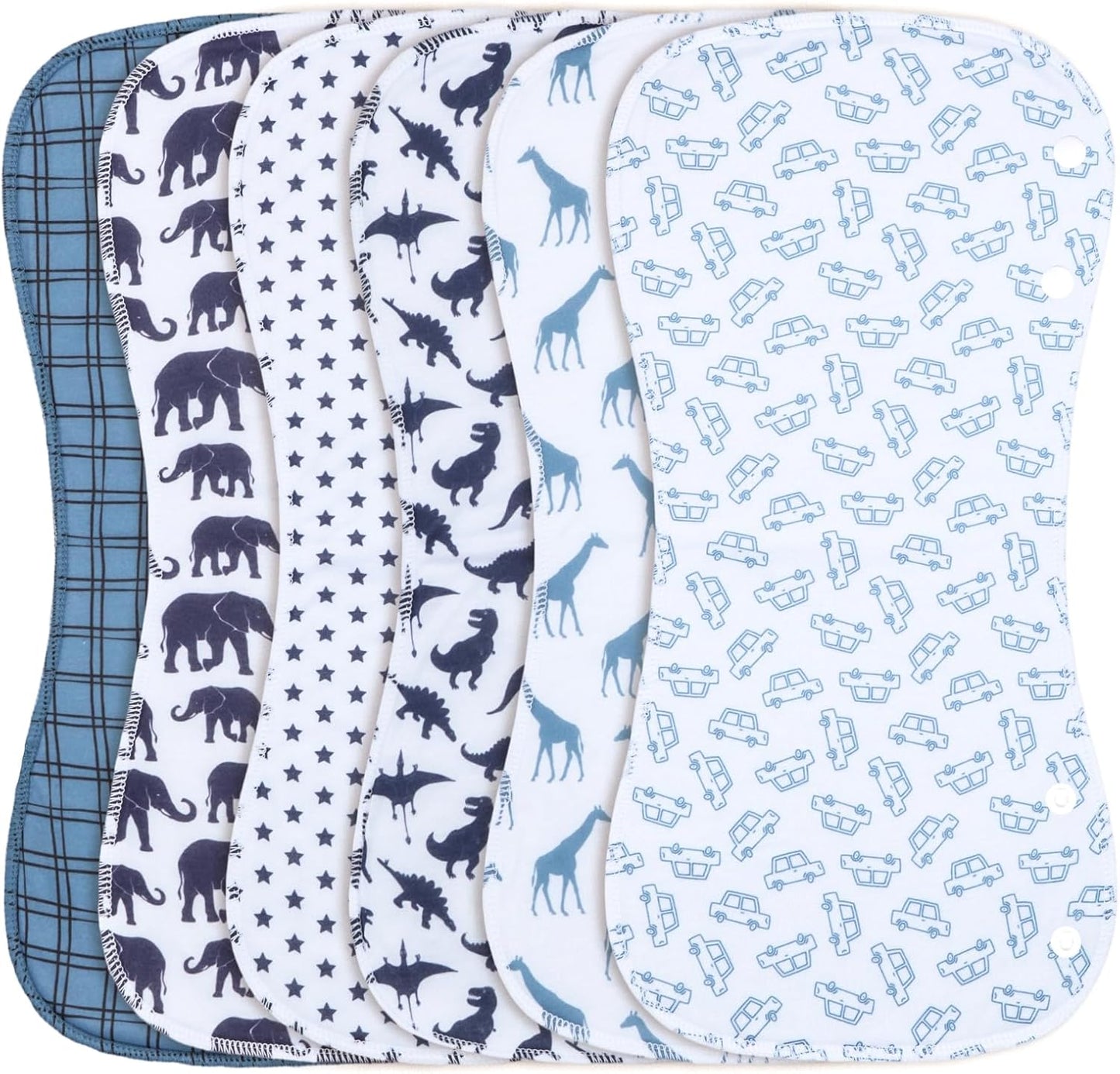 Baby Burp Cloths &Baby B.ibs 2-in-1 Design 3 Layers Thicken Cotton Absorbent and Soft Spit Up Burping Rags Set for Newborn (Multicolor-01)
