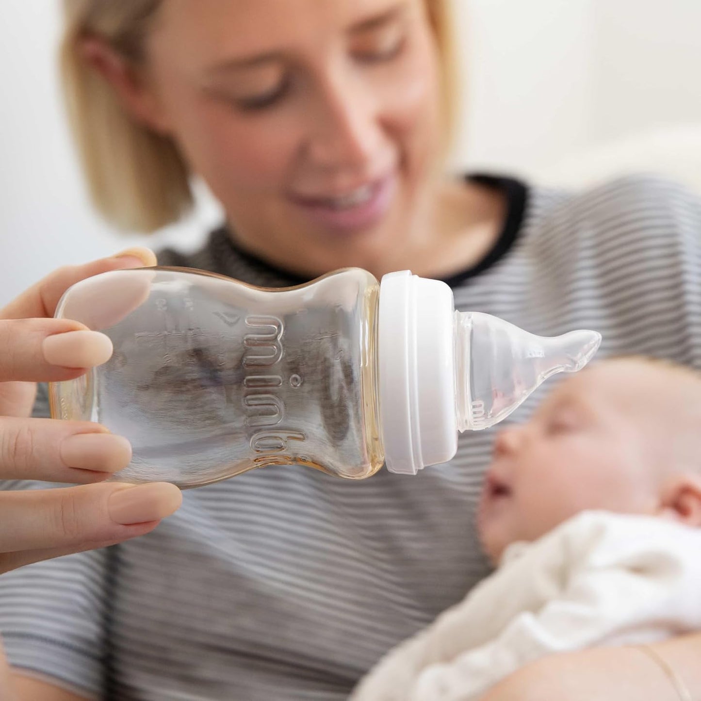 Minbie Newborn Breastfeeding Baby Bottle - Anti Colic & Reflux, BPA Free PPSU