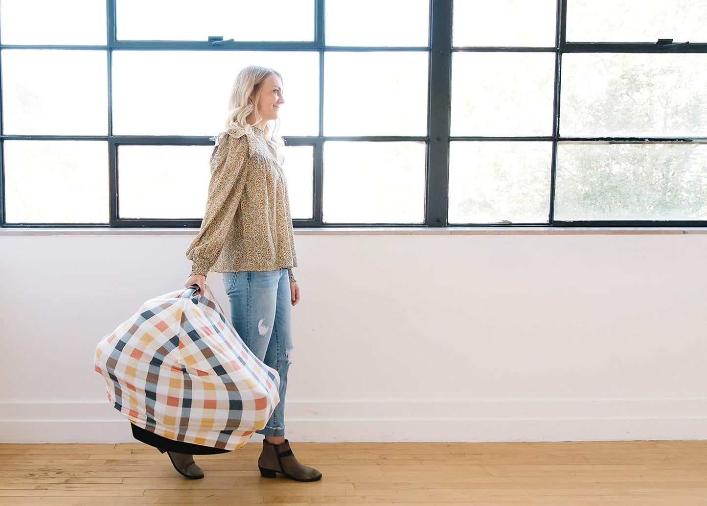 Baby Car Seat Cover Canopy and Nursing Cover Multi-Use Stretchy 5 in 1 Gift Harvest by Copper Pearl