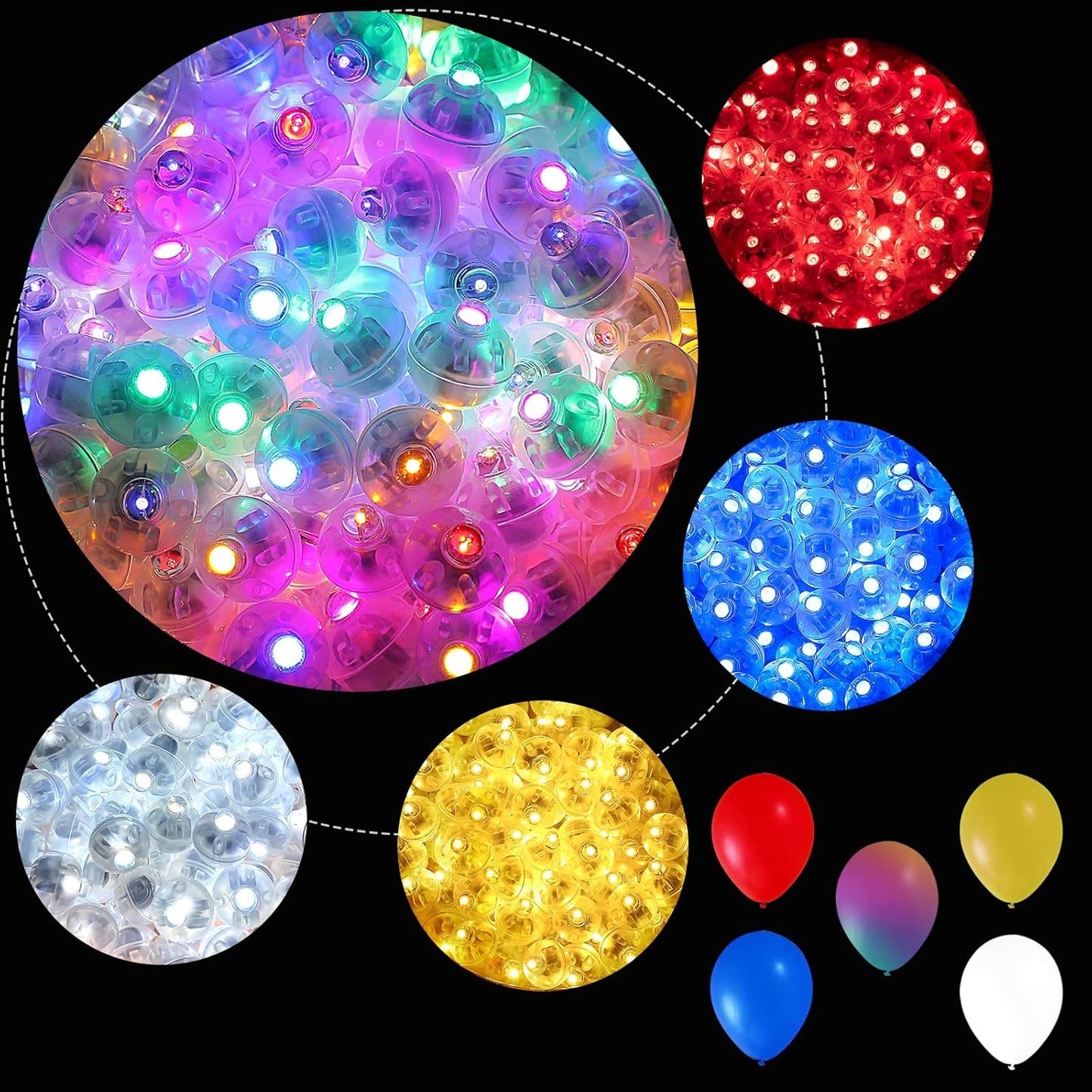 ZGWJ 200PCs Mini Led Lights,Led Balloons for Party Decorations Neon Party Paper Lantern Easter Eggs Birthday Party Wedding Halloween Christmas Decoration