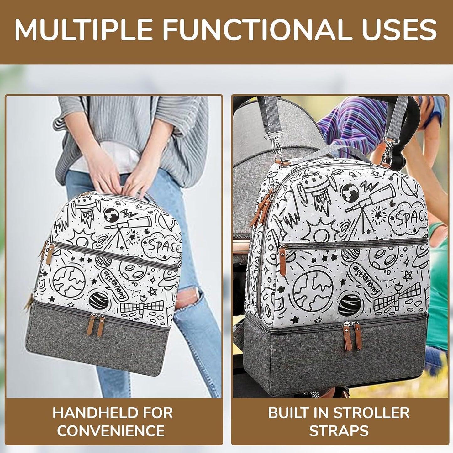 Village of Many Toddler Diaper Bag Backpack – Large Insulated Food/Milk Compartment, Lightweight, Waterproof, Padded Straps, Multi-Pocket, Easy-Clean & Durable – Ideal for Daycare & Travel