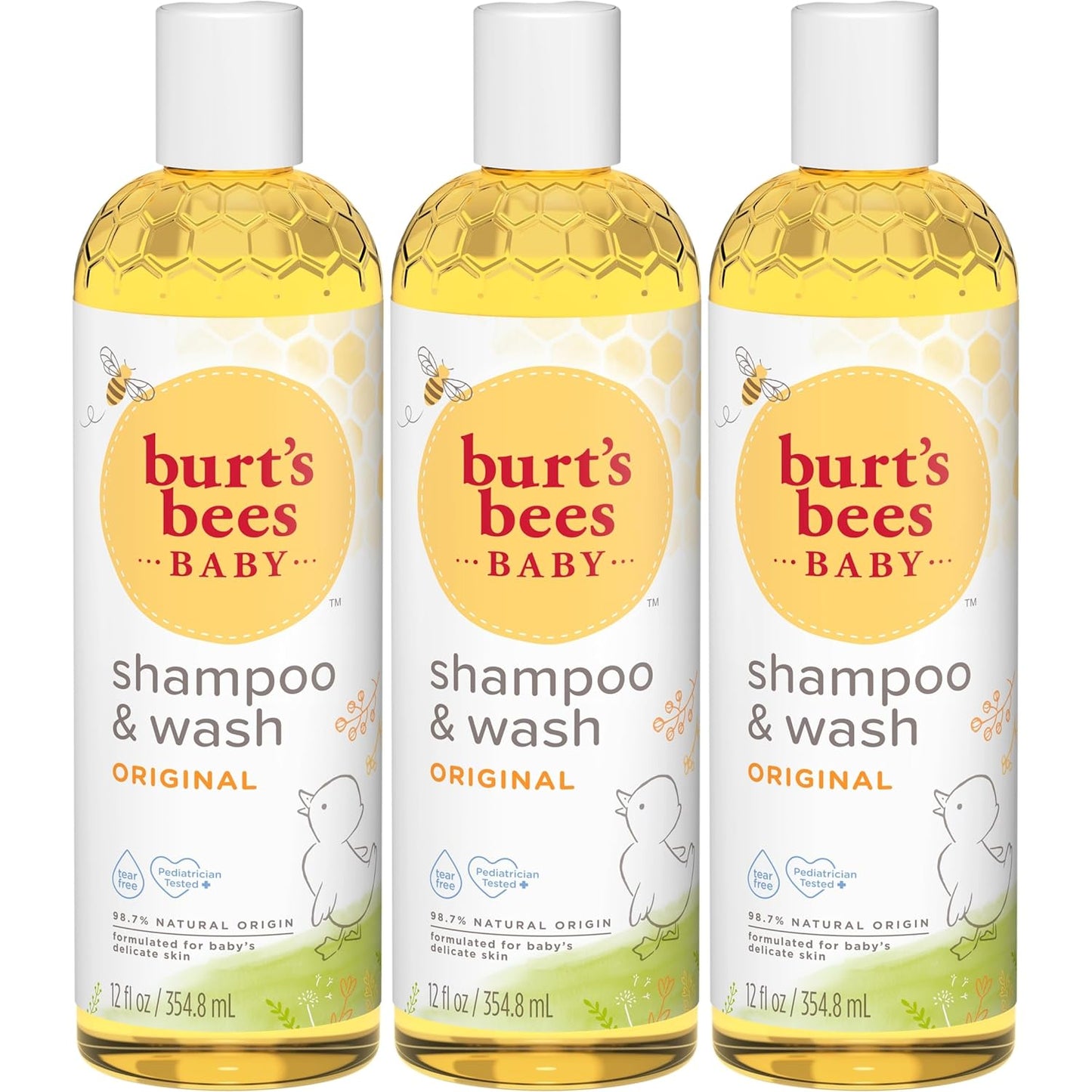 Burt's Bees Baby Shampoo & Wash, Tear Free Soap, Baby Care, Original,12 Ounce (Pack of 3)