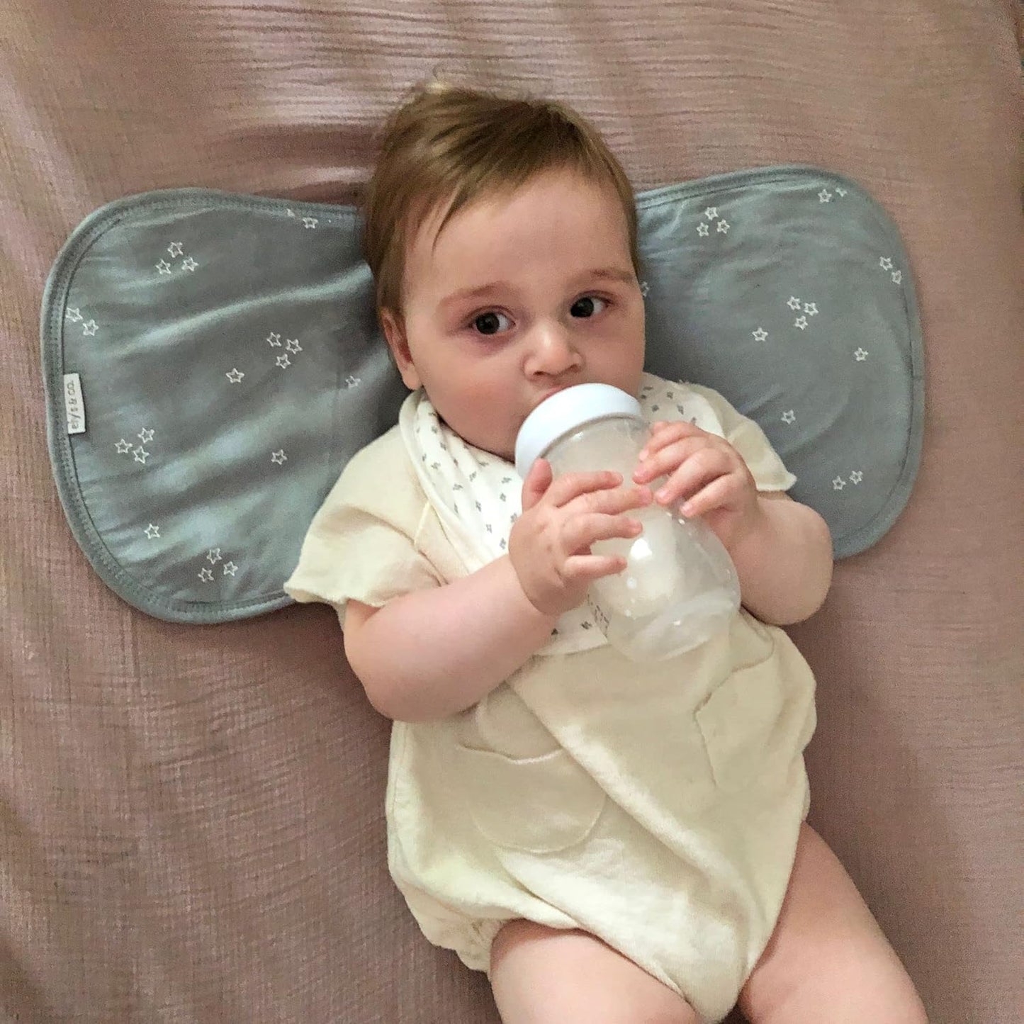 Ely's & Co. Baby Burp Cloths - 5pc Hourglass Shape with Extra Absorbent - Baby Bibs & Burp Cloths Baby Girl and Baby Boy, Newborn Essentials (Blue Leaf)