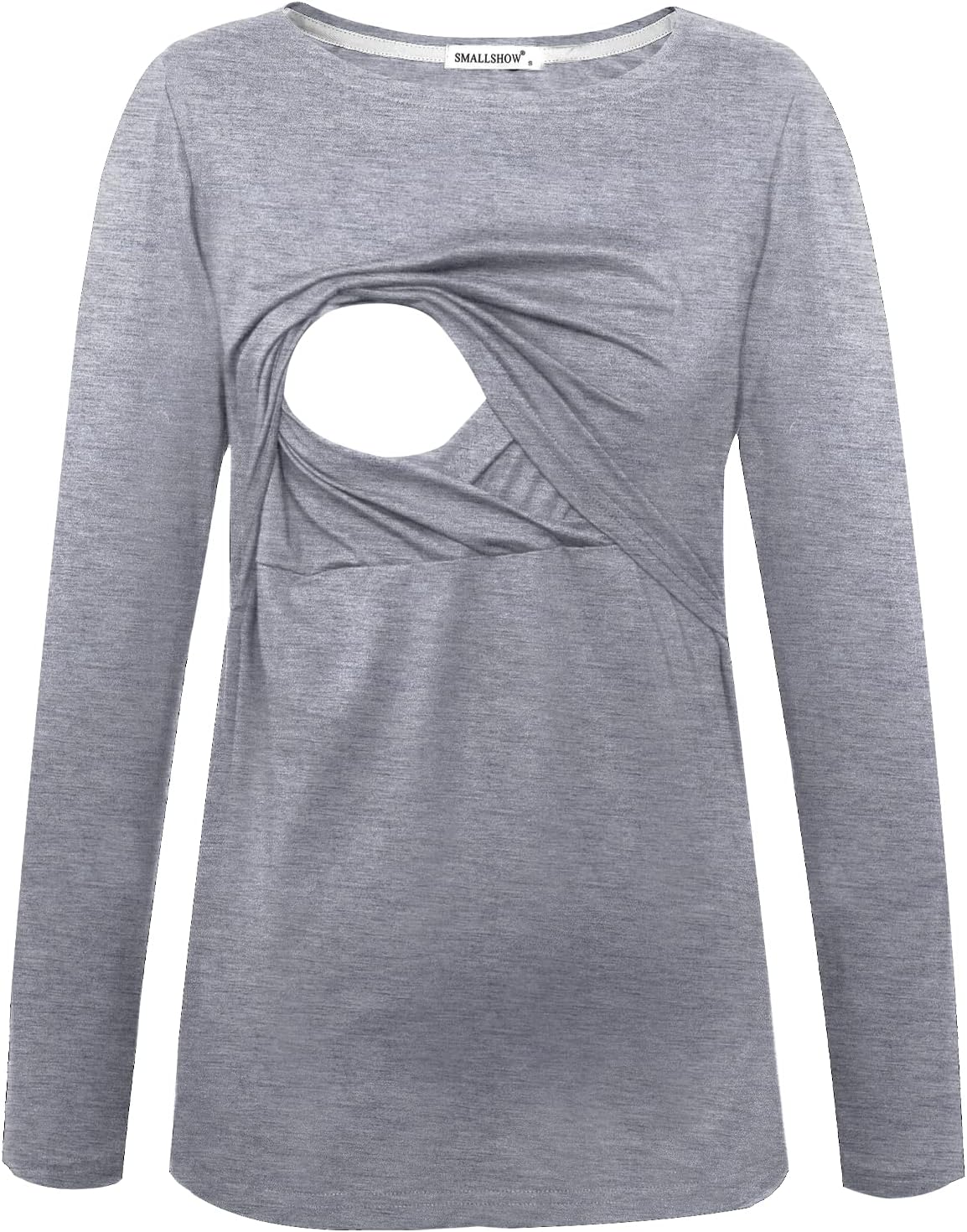 Smallshow Women's Maternity Nursing Tops Comfy Long Sleeve Breastfeeding T-Shirt