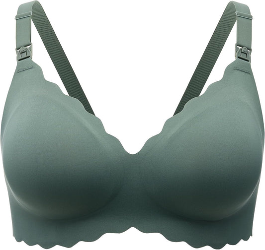 Momcozy Nursing Bras for Breastfeeding, Seamless Pregnancy Maternity Bra Wireless Classic Jelly Strip Support Nursing Bra