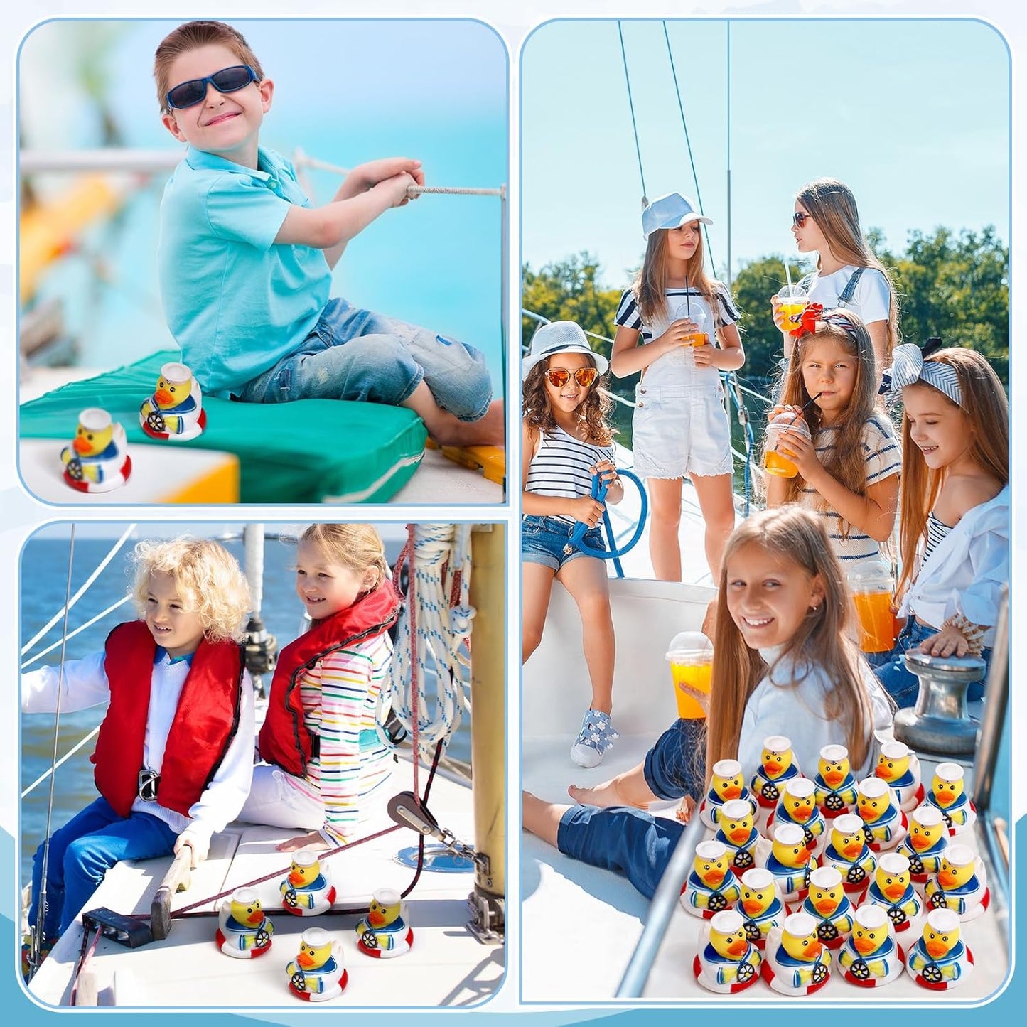 Jerify 48 Packs Cruise Ships Rubber Ducks 2 Inch Nautical Rubber Cruise Ducks Bulk Sailing Ship Toy for Carnival Party Gift Classroom Incentives Bath Tube Pool Toy