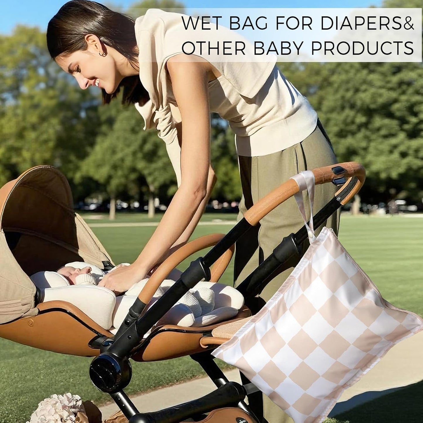 Wet Bag for Swimsuit - 2 Pack Waterproof Wet Dry Bag for Clothes - Baby Diaper Bag - Travel Laundry Daycare Bags - Baby Beach Essentials - Bogg Bag Accessories