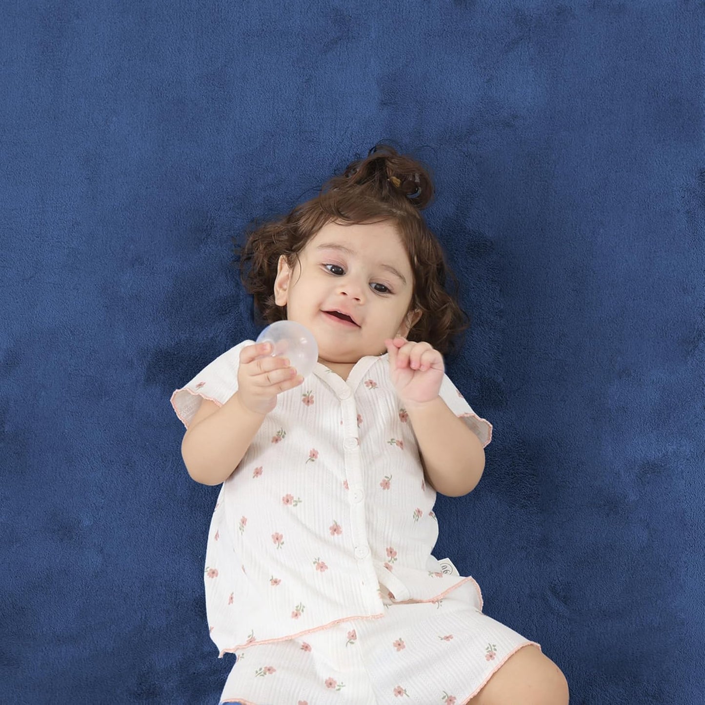 1.3" Thick Baby Floor Play Mat 79x118, Basic Padded Foam Mat for Tummy Time Gym Crawling, Non Slip Cushioned for Babies Toddlers Infants Kids (Blue)