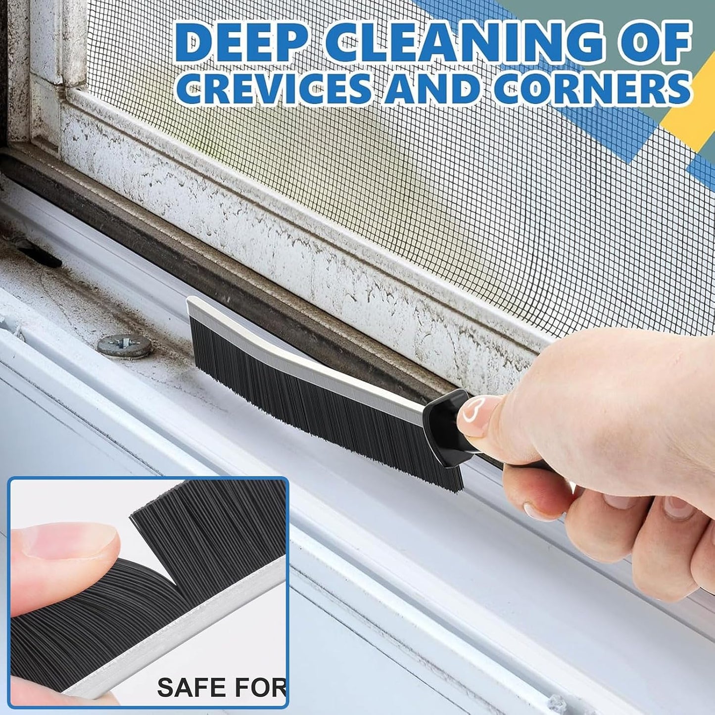 6Pcs Hard Bristle Crevice Cleaning Brush - Thin Gap, Small, Grout, Kitchen, Toilet, Bathroom, Sink, Window Cleaning Tools