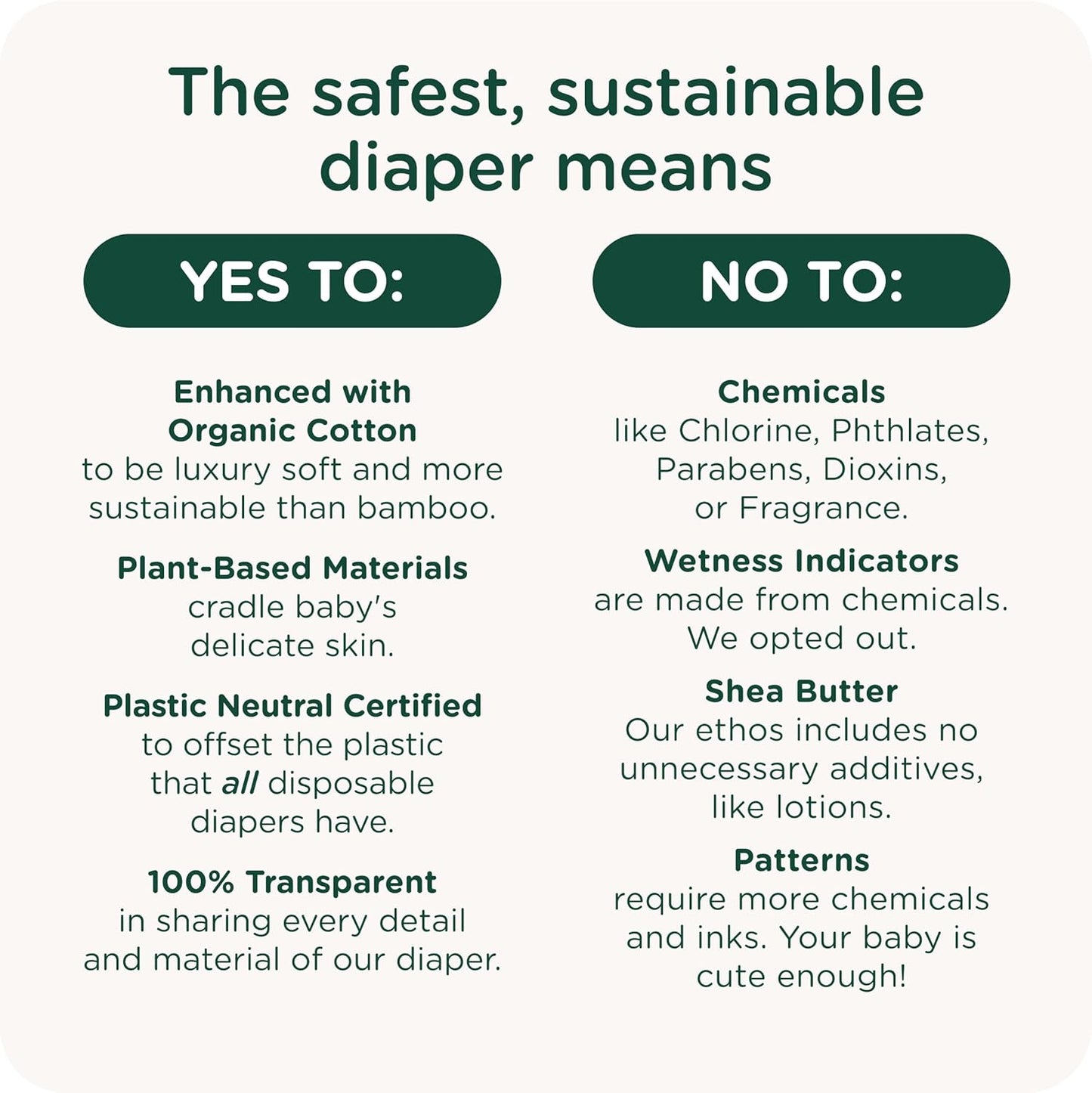 Our Diapers | EWG Verified Safe & Plant-Based Diapers | Leak Protection | Soft Organic Cotton Shell | Chlorine-Free Diaper for Sensitive Skin | Size 6 (27-35 lbs) 26 Count