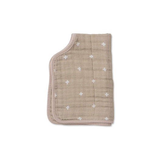 Little Unicorn Ultra-Absorbent Premium Burp Cloth | Soft on Baby's Skin | Larger Size | Ergonomic Design (Taupe Cross)