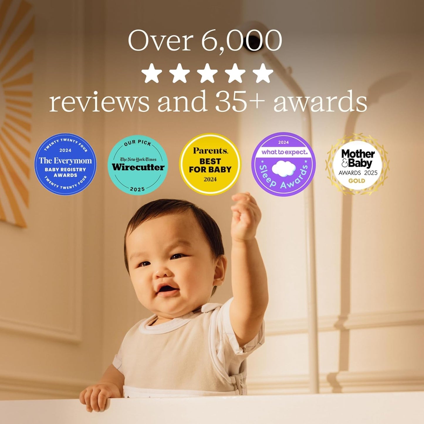 Nanit Essentials Smart Baby Monitor with Wall Mount – 1080p HD Wi-Fi Camera, Sensor-Free Breathing Monitoring, Sleep Tracking, Two-Way Audio, Night Vision, Sound & Motion Notifications, White