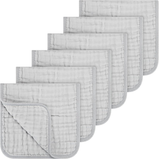 Accmor 6 Pack Muslin Burp Cloths 100% Cotton 20''x10'' Large Extra Soft and Absorbent Baby Burping Cloth for Boys Girls
