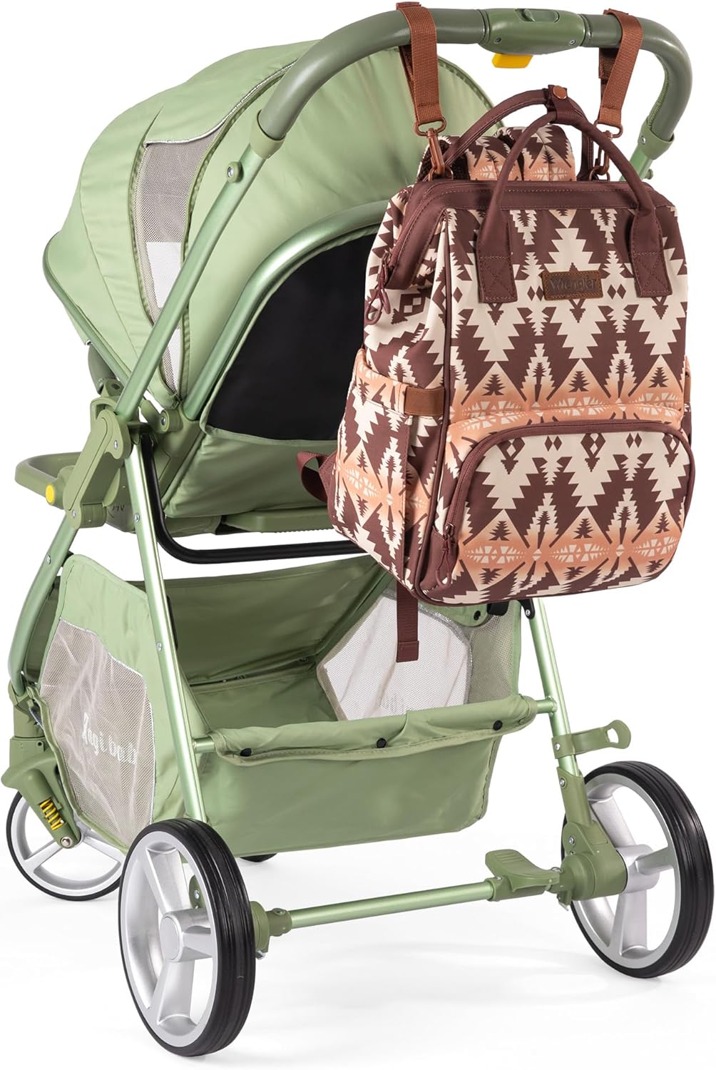 Montana West Wrangler Diaper Bag Backpack Aztec Travel Backpack Purses Western Multi-Function Baby Bags for Mom with Waterproof Insulated Pockets