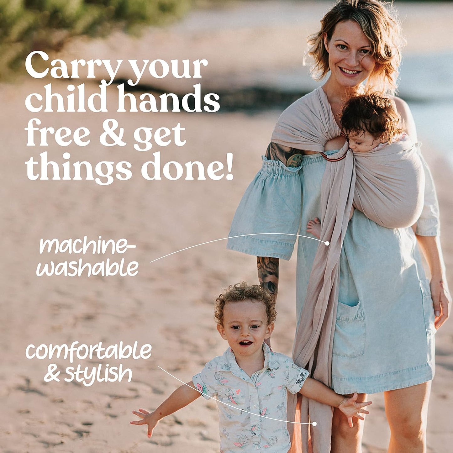 Nalakai Ring Sling Baby Carrier, Soft Linen Baby Sling, Baby Wrap, Comfort, Style, and Giving Back - Carry Your Little One with Love