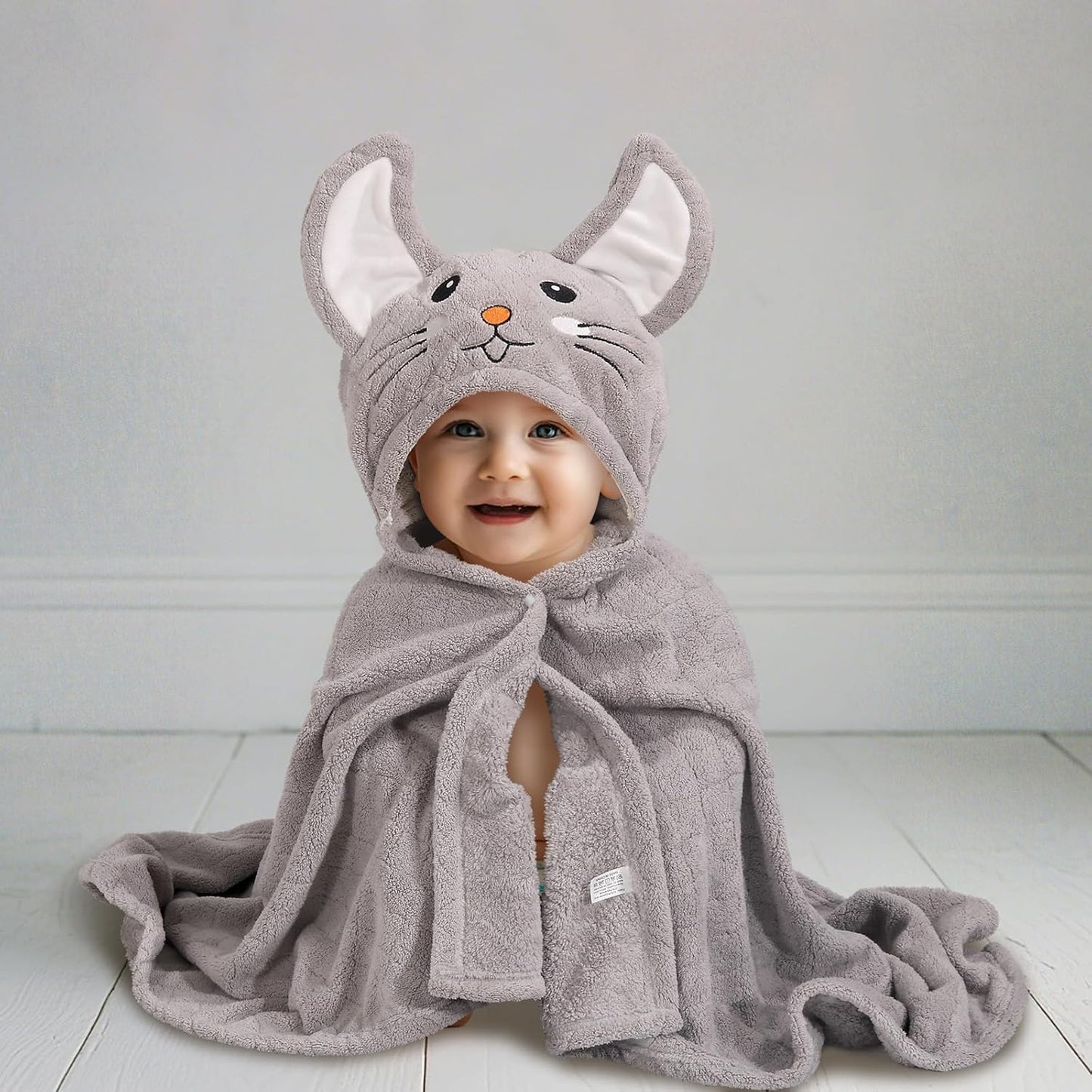 Baby Towels with Hood, Kids Towels Bath Towels for Boy Girl 0-5 Years, 2-Pack Soft & Absorbent Kids Hooded Bath Towels for Toddlers 1-3, Baby Bath Towels with Hood Large 50'' x 32'' Thick