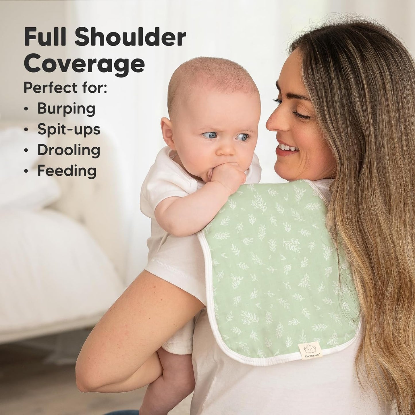 5-Pack Muslin Burp Cloths Baby Boy, Girl - Very Absorbent Baby Burp Cloth Rags, 8-Layers Viscose Derived from Bamboo Cotton Muslin Towel, Super Soft Spit Up Rags, No Shrink Washcloths (Blooms)