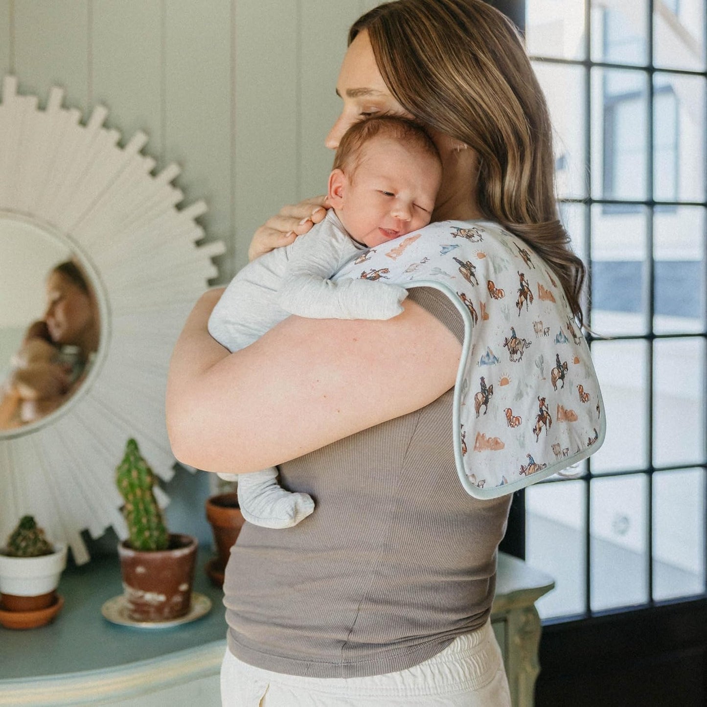 Copper Pearl Baby Burp Cloth Large 21''x10'' Size Premium Absorbent Triple Layer 3-Pack Gift Set Boone