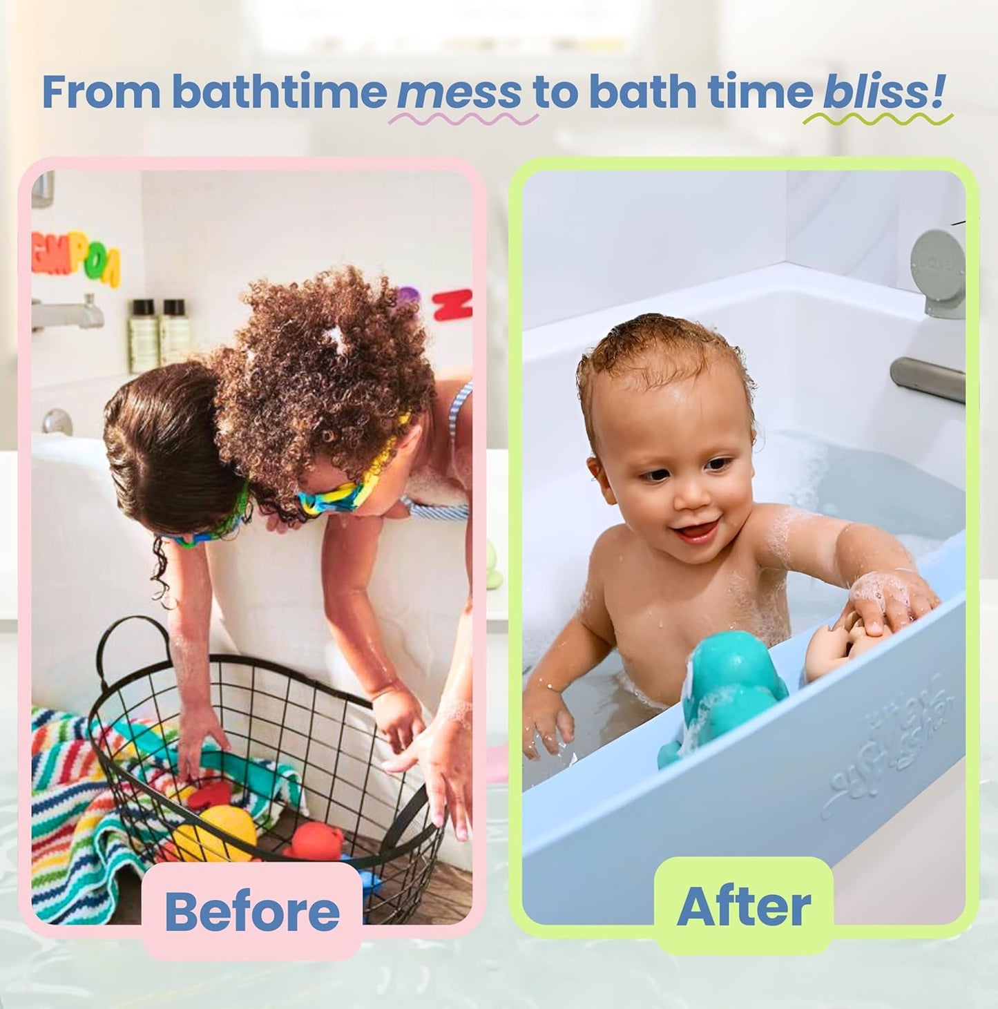Original Little Splasher PlayPad, Bathtub Splash Guard Play Shelf - Toy Tray Caddy Holder Storage - Suction Cups Attach to Bath Tub - No Mess Water Spill in Bathroom for Toddlers Kids Baby (Orange)