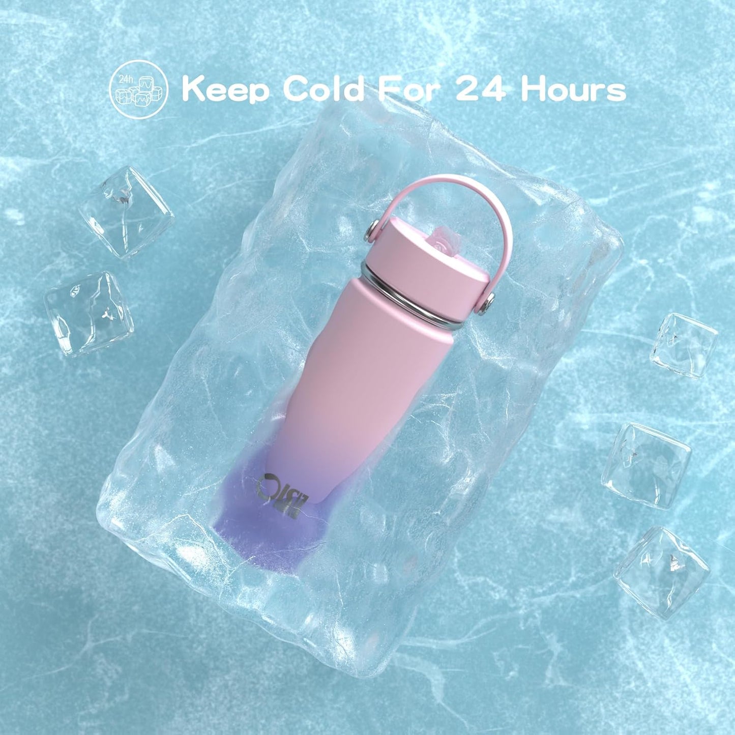 OISIZ 18oz Kids Water Bottle with Straw Lid, Vacuum Insulated Water Bottle 316 Stainless Steel Bottles for Kids for School, Leakproof Water cups, BPA Free and Keep Cold for 24 Hours,Easy to Clean