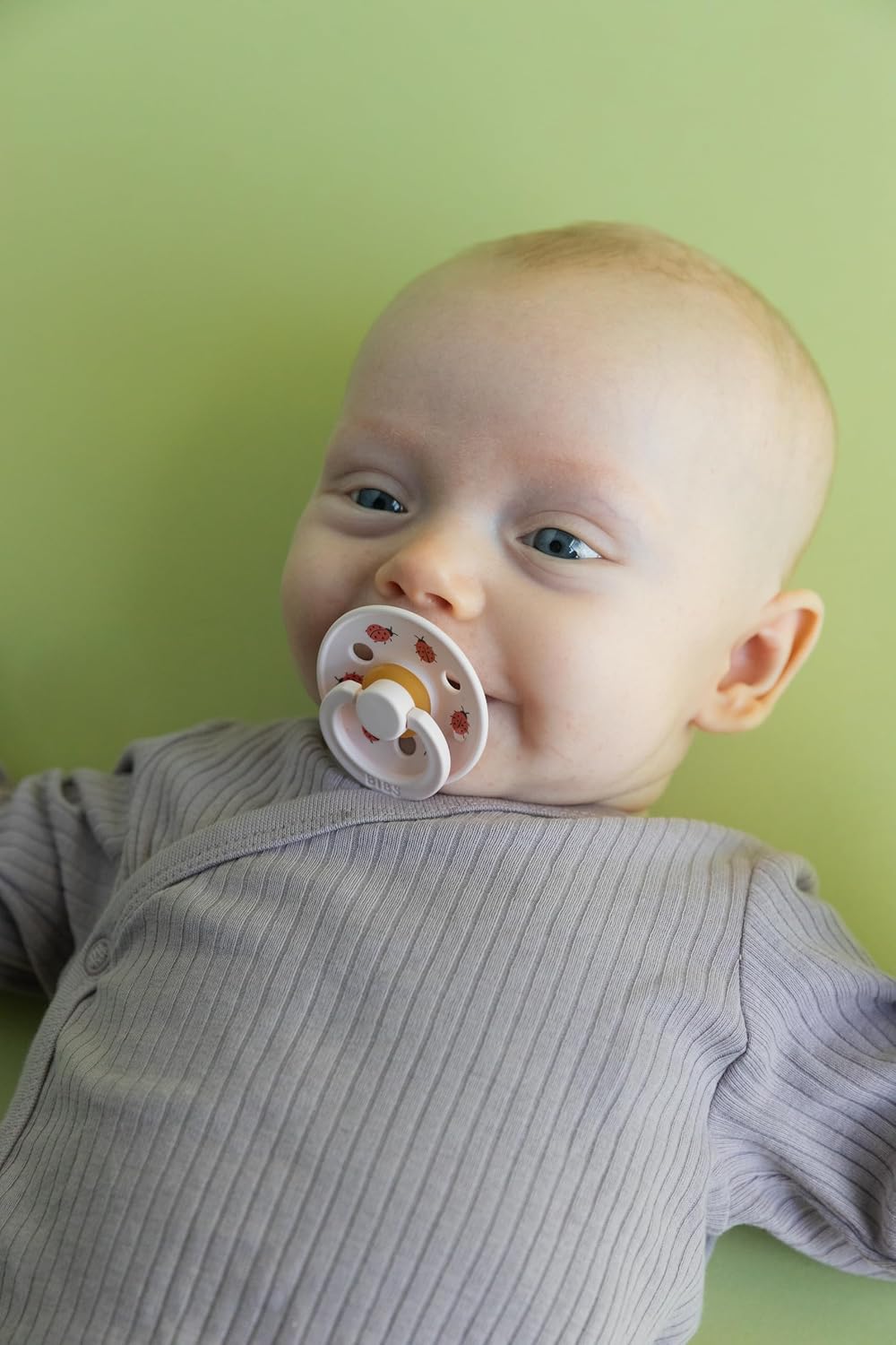 BIBS Studio Soother 2-Pack, BPA Free Dummy Pacifier, Round Nipple. Natural Rubber Latex, Made in Denmark, Size 1 (0-6 Months), Blush/Sand