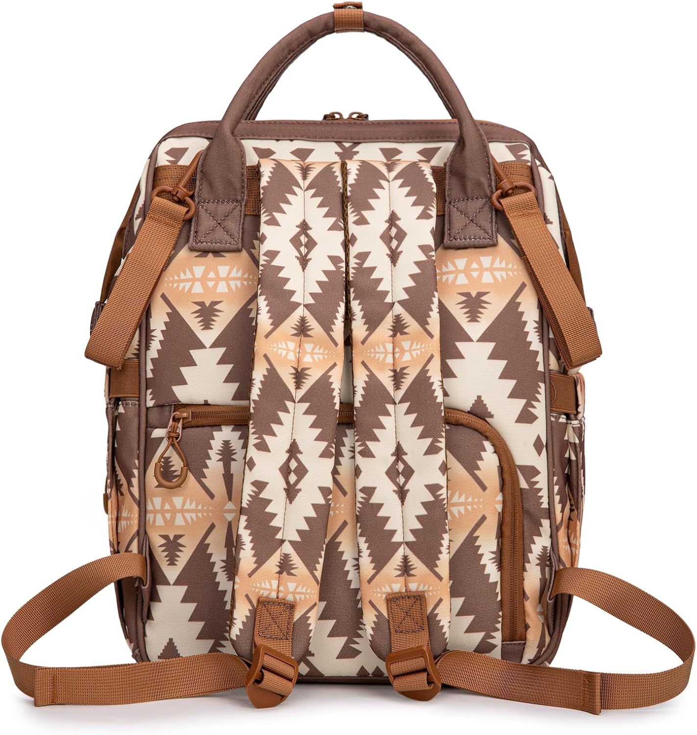 Montana West Wrangler Callie Diaper Bag Backpack with Pacifier Case, Crossbody Bottle Bag and Stroller Straps Western Pattern Multifunction Baby Travel Bag Set WG2215-9110BR