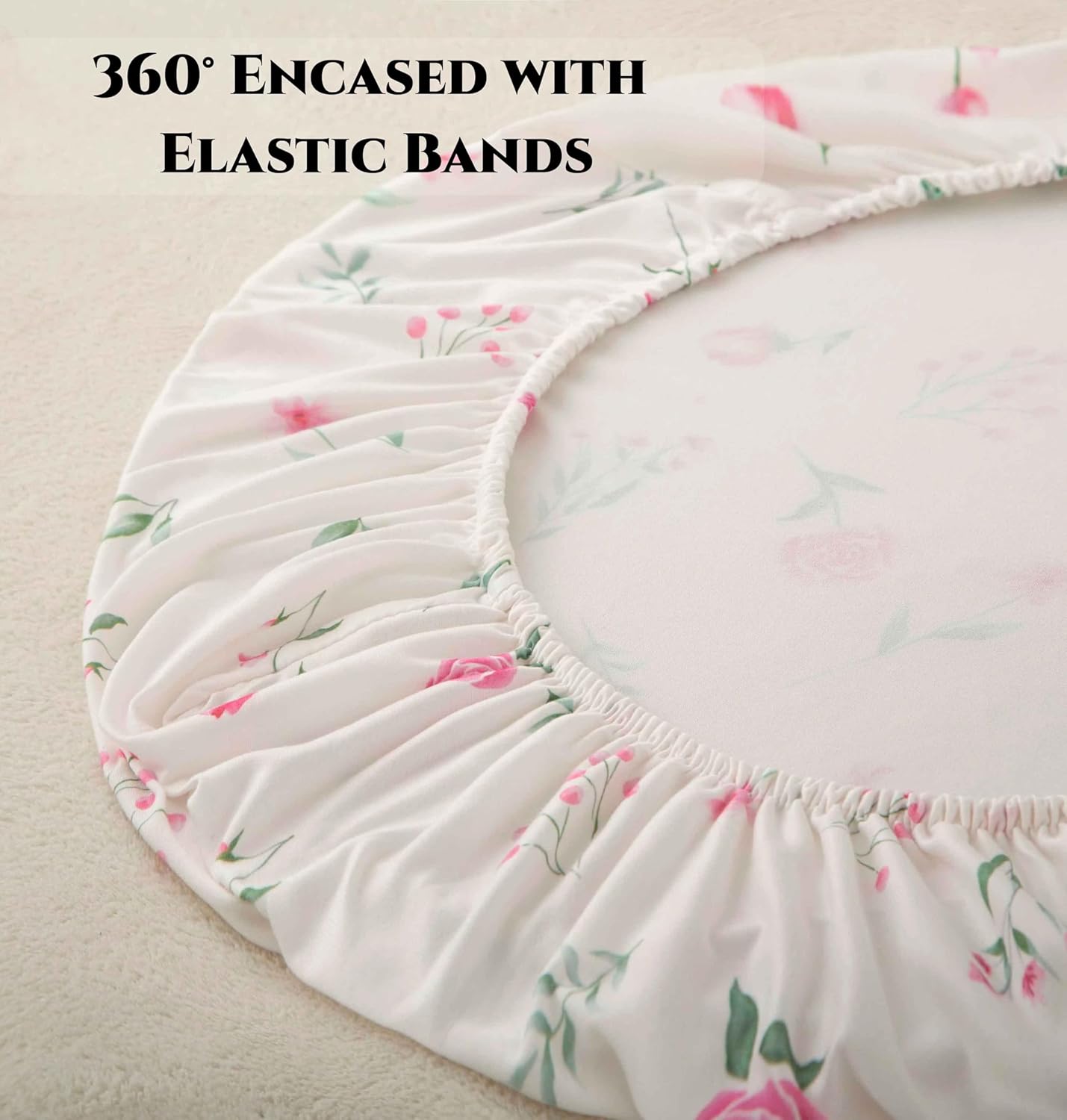 SDY Soft Bassinet Sheets,Pink Rose Bassinet Fitted Sheets for Boys Girls Set 2 Pack,Universal Fit for Rectangle, Round, Oval, Hourglass Mattress Set 32 * 16 * 4 inches (Floral,Pink Rose)