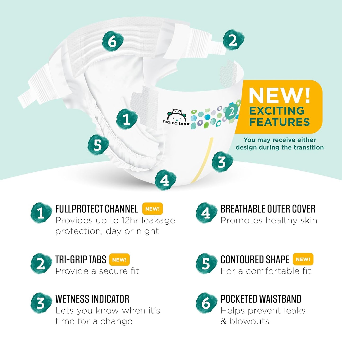 Amazon Brand - Mama Bear Gentle Touch Diapers, Size 2, 46 Count