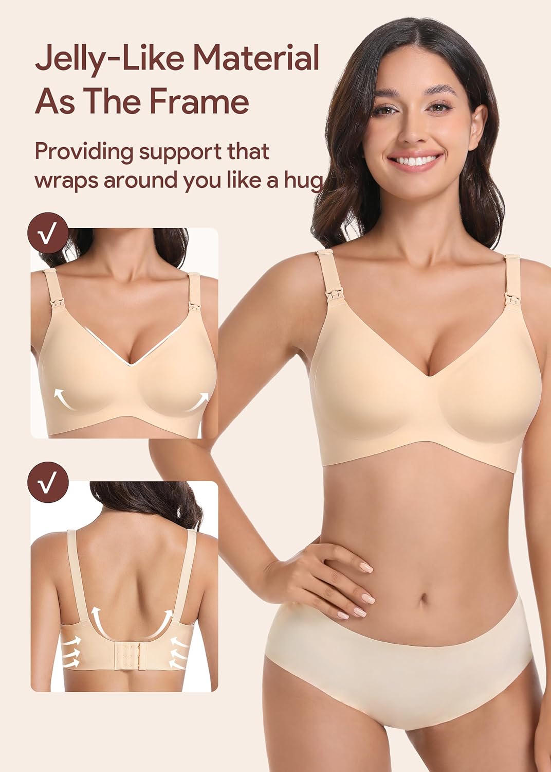 Maternity Nursing Bras Wireless Seamless Ultra-Soft Comfort for Breastfeeding Pregnancy Easy One-Handed Access Sleep Bra