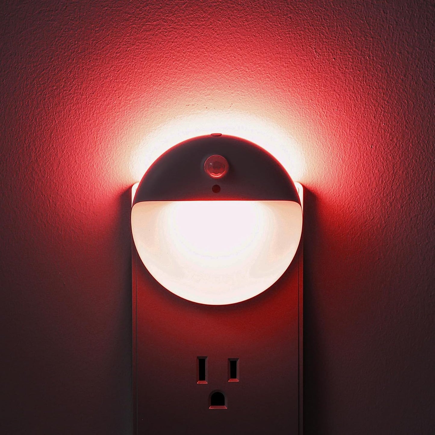 2 Pack Plug in Red Sleep Night Light, Dusk to Dawn, 3 Lighting Ways, Soft Glow, Stepless Dimming, LED Lights for Bedroom, Sleep, Baby Nursery, Kids, Toddler, Bathroom, Hallway, Home Decor