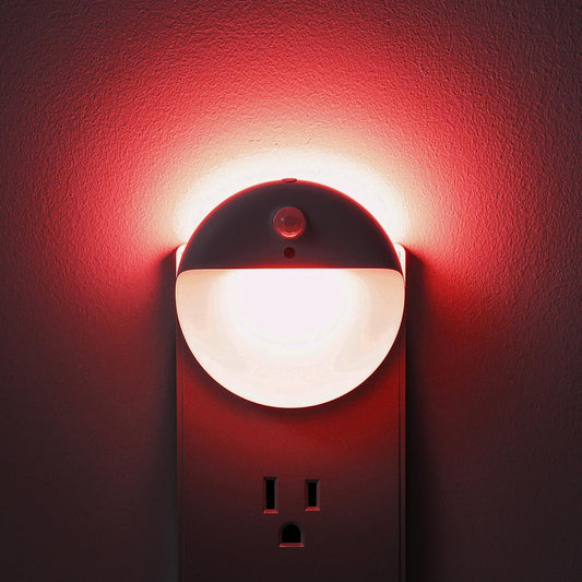 2 Pack Plug in Red Sleep Night Light, Dusk to Dawn, 3 Lighting Ways, Soft Glow, Stepless Dimming, LED Lights for Bedroom, Sleep, Baby Nursery, Kids, Toddler, Bathroom, Hallway, Home Decor