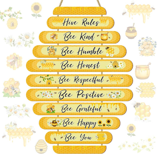 Room Decorations For Girls Boys, Kids Room Decor, Inspirational Wall Decor, Little Kids Bedroom Decor,Nursery Wall Deco (Honeycomb)