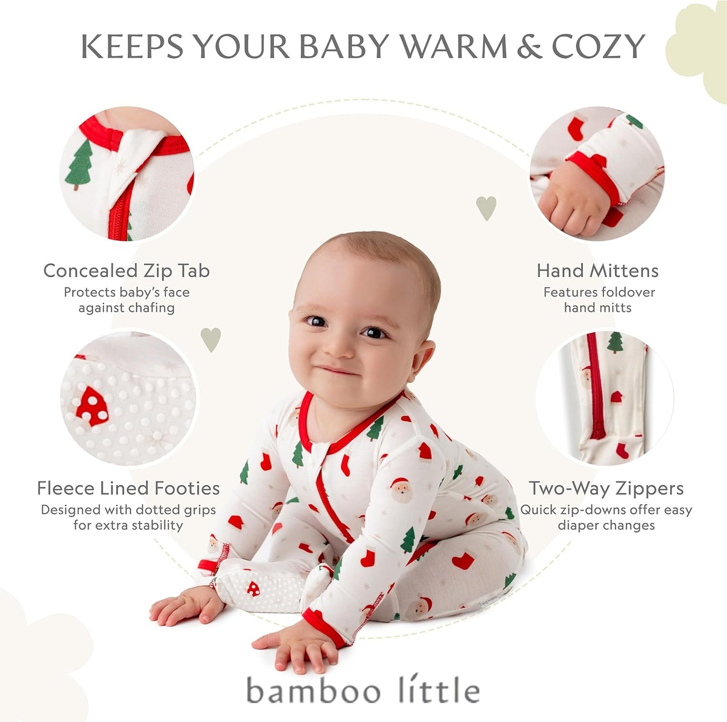 Bamboo Little Soft Baby Footie Pajamas, Baby Clothes, Newborn Sleepers, 95% Viscose and 5% Spandex, 0-24 Months