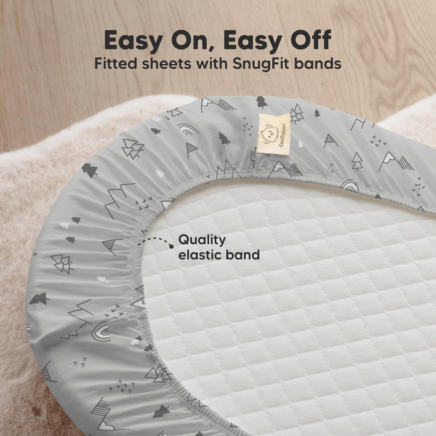 2-Pack Organic Bassinet Sheets for Girls, Boys - 100% Cotton Bassinet Mattress Sheets Compatible with Halo Bassinest Swivel Sleeper, Graco, Baby Delight, Chicco, Fitted Bassinet Sheets (Woodland)