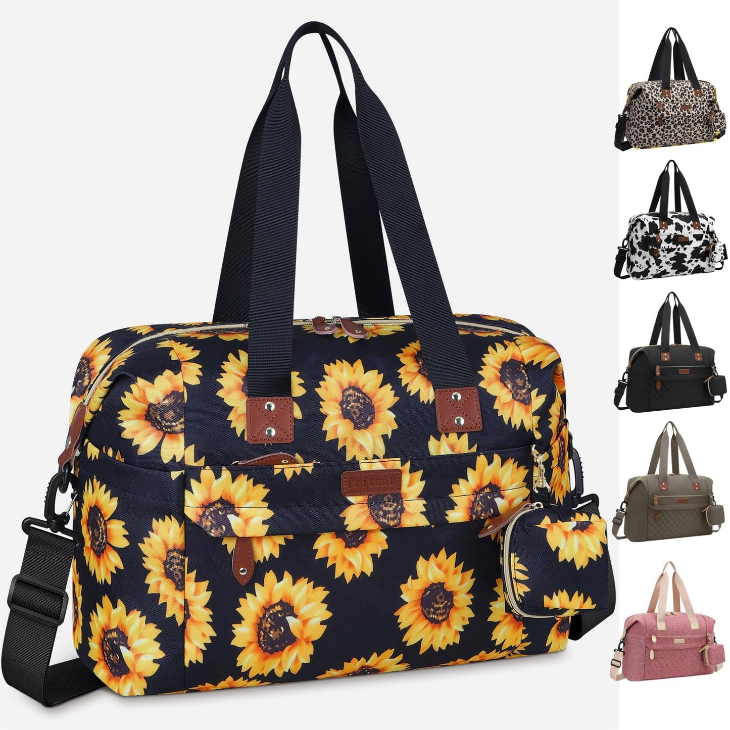 Diaper Bag Tote - Diaper Baby Bags with Pacifier Case, Shoulder Straps, Stroller Clips, Waterproof Large Mommy Maternity Travel Baby Bag for Mom and Dad, Sunflower, Medium