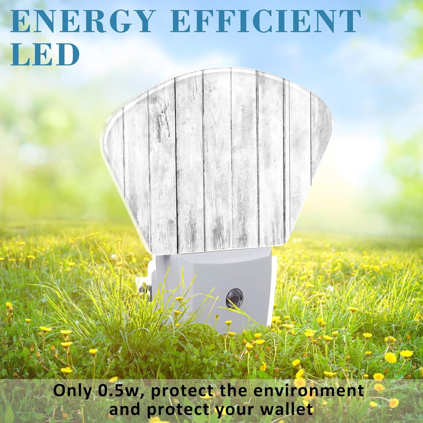 White Wooden Texture Night Light, Old Wood Grain Nightlight Plug into Wall with Dusk to Dawn Sensor for Kid Girls Boys Women Men Bedroom, Hallway, Kitchen, Bathroom, Stairs Decor