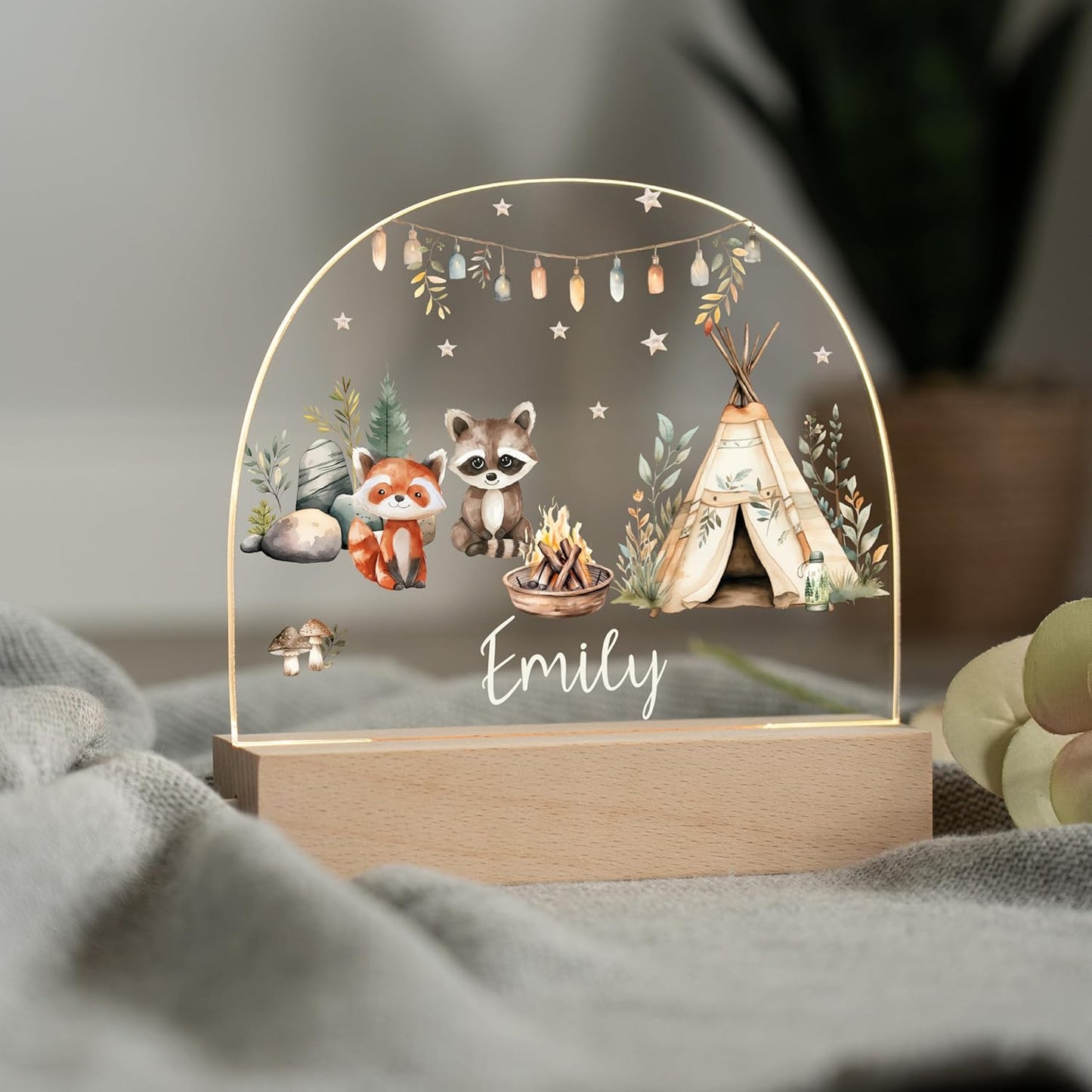 Baby Gifts Personalized/Baby Boy Items Newborn Essentials/Unique Baby Bear Night Light/Customized Name Light for Bedroom
