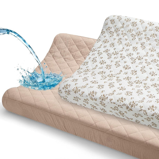 Unicorn Castle Waterproof Changing Pad Cover Muslin Changing Table Pad Cover 2 Pack Quilting for 32"x16" Baby Changing Pad Sheets Girls Boys,Brown Squid