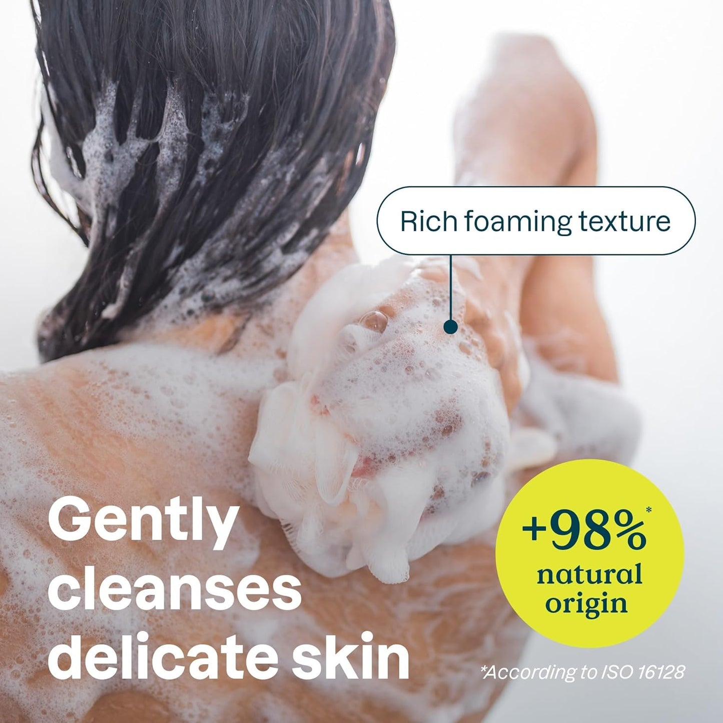ATTITUDE Body Wash for Sensitive Skin with Oat, EWG Verified, Dermatologically Tested, Vegan, Extra Gentle, Unscented, 16 Fl Oz
