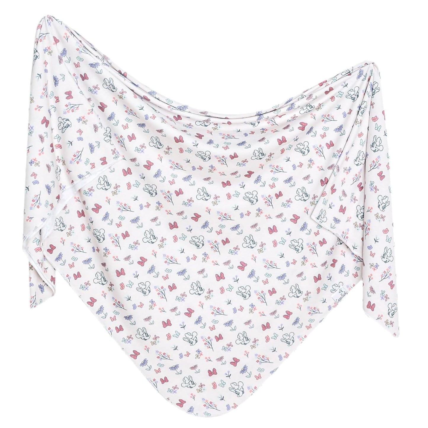 Copper Pearl Large Premium Knit Baby Swaddle Receiving Blanket Minnie Mouse's Bowquet
