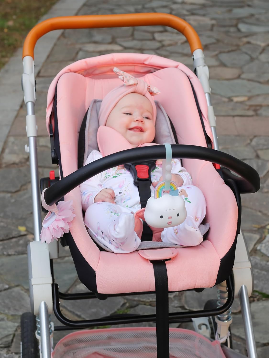 Smily Mia Portable Sound Machine for Babies |White Noise Machine Baby| Sleep Soother |14 Soothing Sounds | Shush | Travel | Registry Gift | Baby Shower | New Born Essentials, Attach to Stroller/Crib