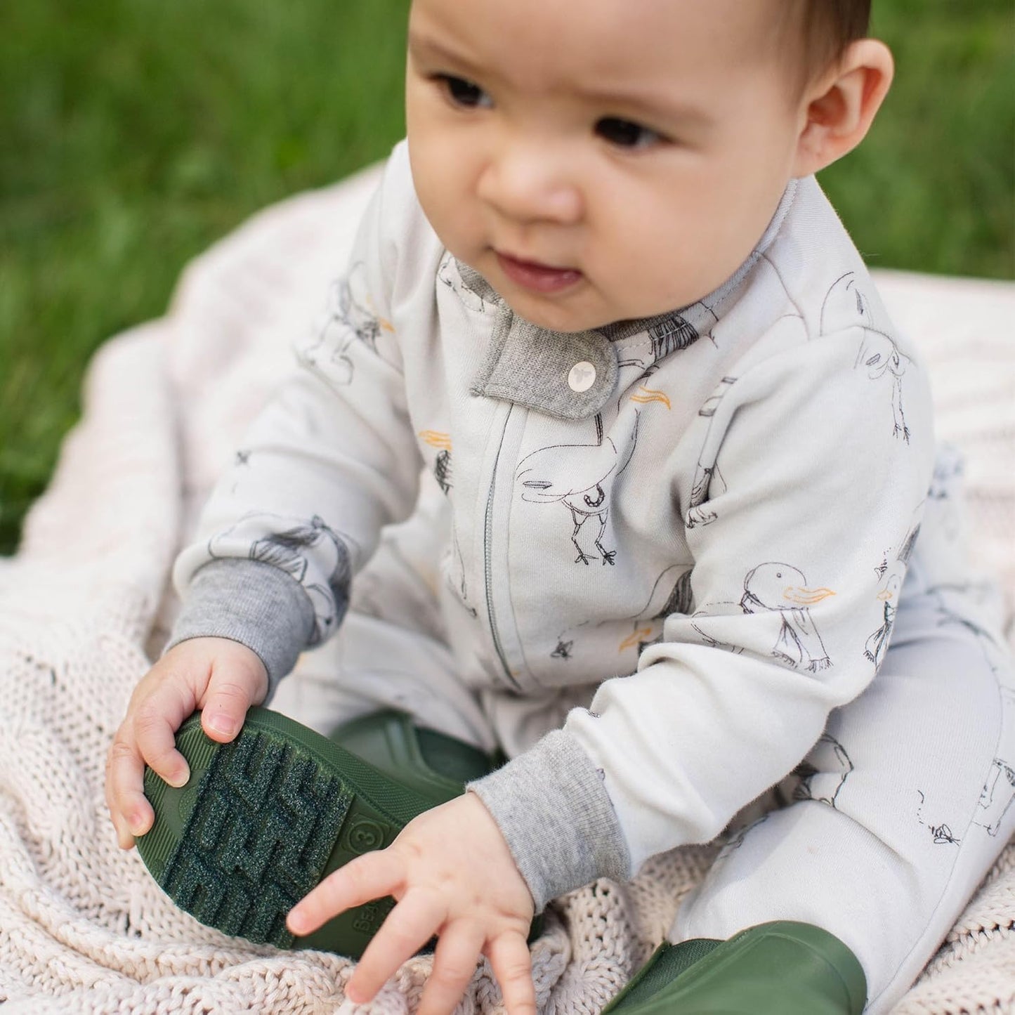 Burt’s Bees Baby Boys' One-Piece Sleep and Play 100% Organic Cotton PJs
