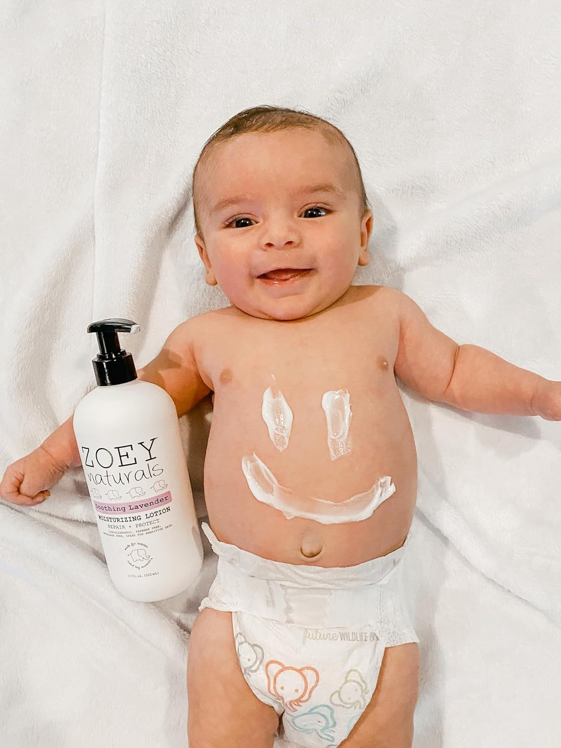 Zoey Naturals Lavender Moisturizing Lotion for Babies – Hypoallergenic, Gentle & Natural for Kids with Sensitive and Dry Skin – Aloe, Avocado & Shea – Made in USA – 17 fl oz