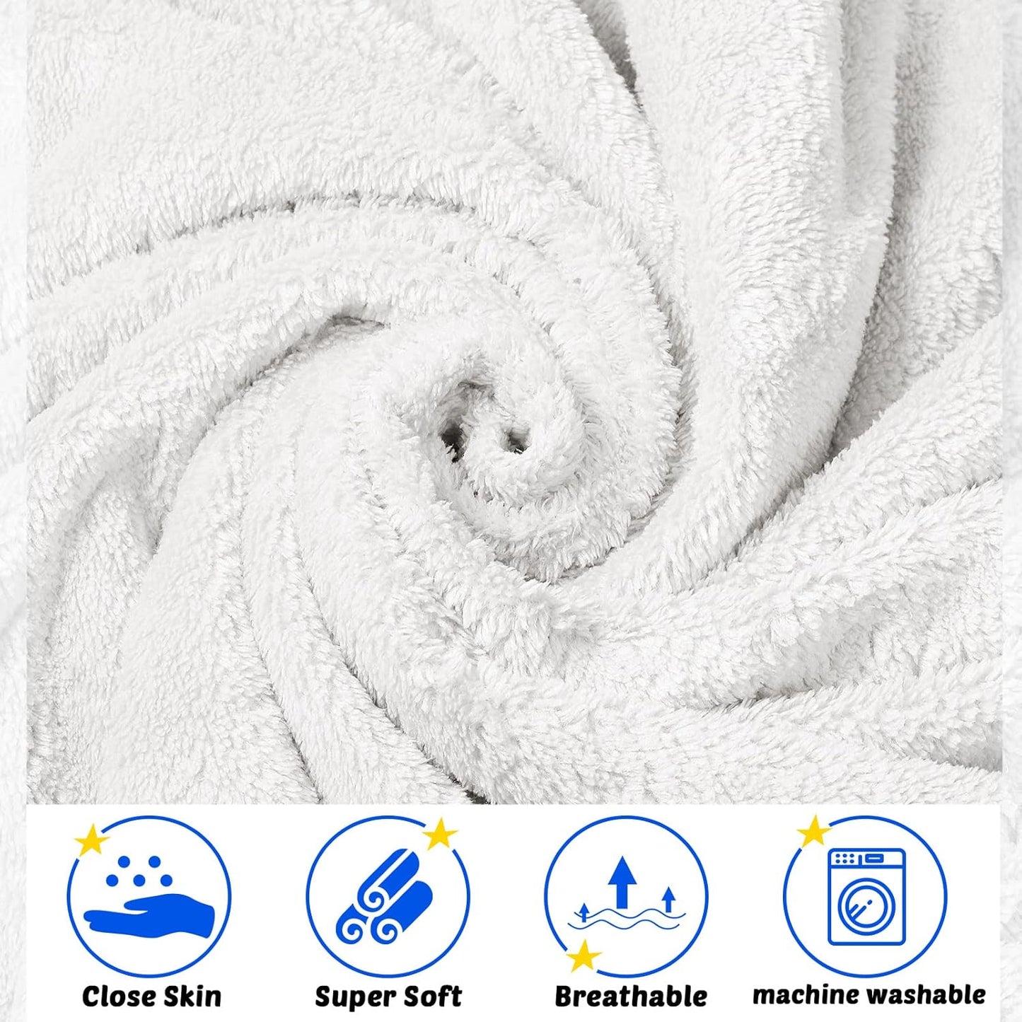 Reginary 4 Pack Baby Hooded Towels Coral Fleece Baby Bath Towels 30 x 30 Inch Soft Absorbent Hooded Bath Blanket for Newborn Toddler Infant Boy Girl Shower Gift Supplies (White, Gray, Brown, Blue)