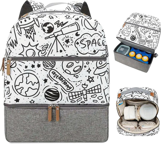 Village of Many Toddler Diaper Bag Backpack – Large Insulated Food/Milk Compartment, Lightweight, Waterproof, Padded Straps, Multi-Pocket, Easy-Clean & Durable – Ideal for Daycare & Travel